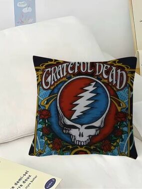 Grateful Dead Stealie/Bolt Pillow Case Elegant Comfort Sofa Bed Invisible Zipper